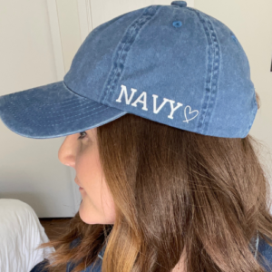 Navy hat with a cute heart
